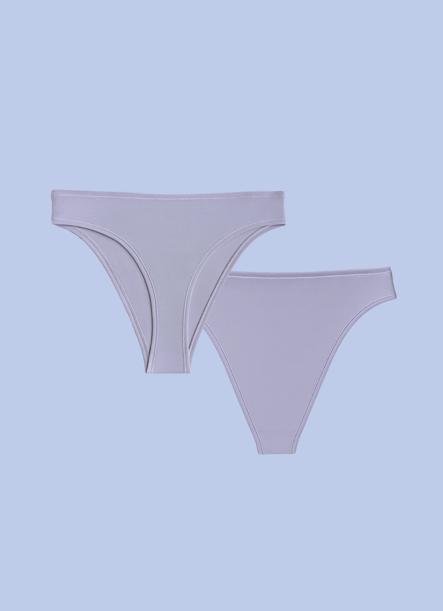 Kiseau organic cotton Brazilian underwear for women, sustainable breathable fabric, front and back flat lay.