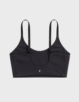 Kiseau bralette in charcoal — sustainable women's lingerie made from Icelandic seaweed-infused organic cotton, flat lay back view