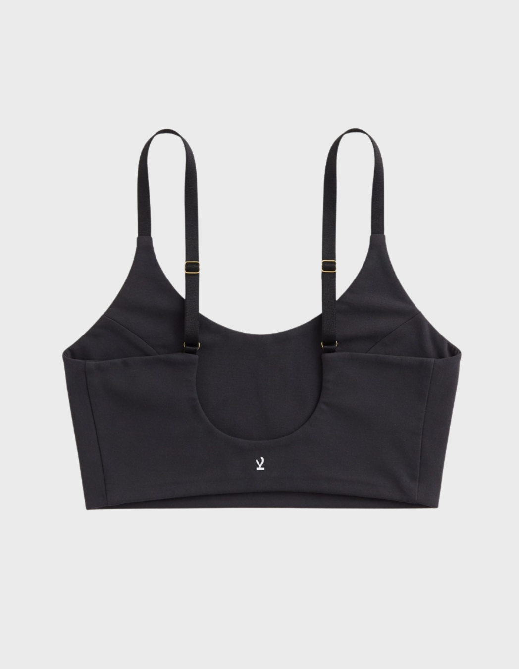 Kiseau bralette in charcoal — sustainable women's lingerie made from Icelandic seaweed-infused organic cotton, flat lay back view