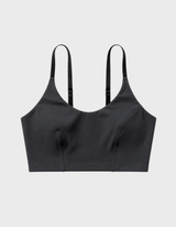 Kiseau bralette in charcoal — sustainable women's lingerie made from Icelandic seaweed-infused organic cotton, flat lay front view