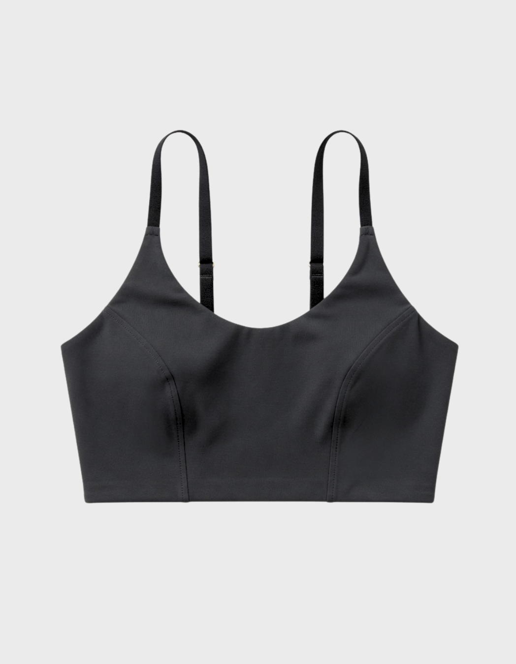 Kiseau bralette in charcoal — sustainable women's lingerie made from Icelandic seaweed-infused organic cotton, flat lay front view