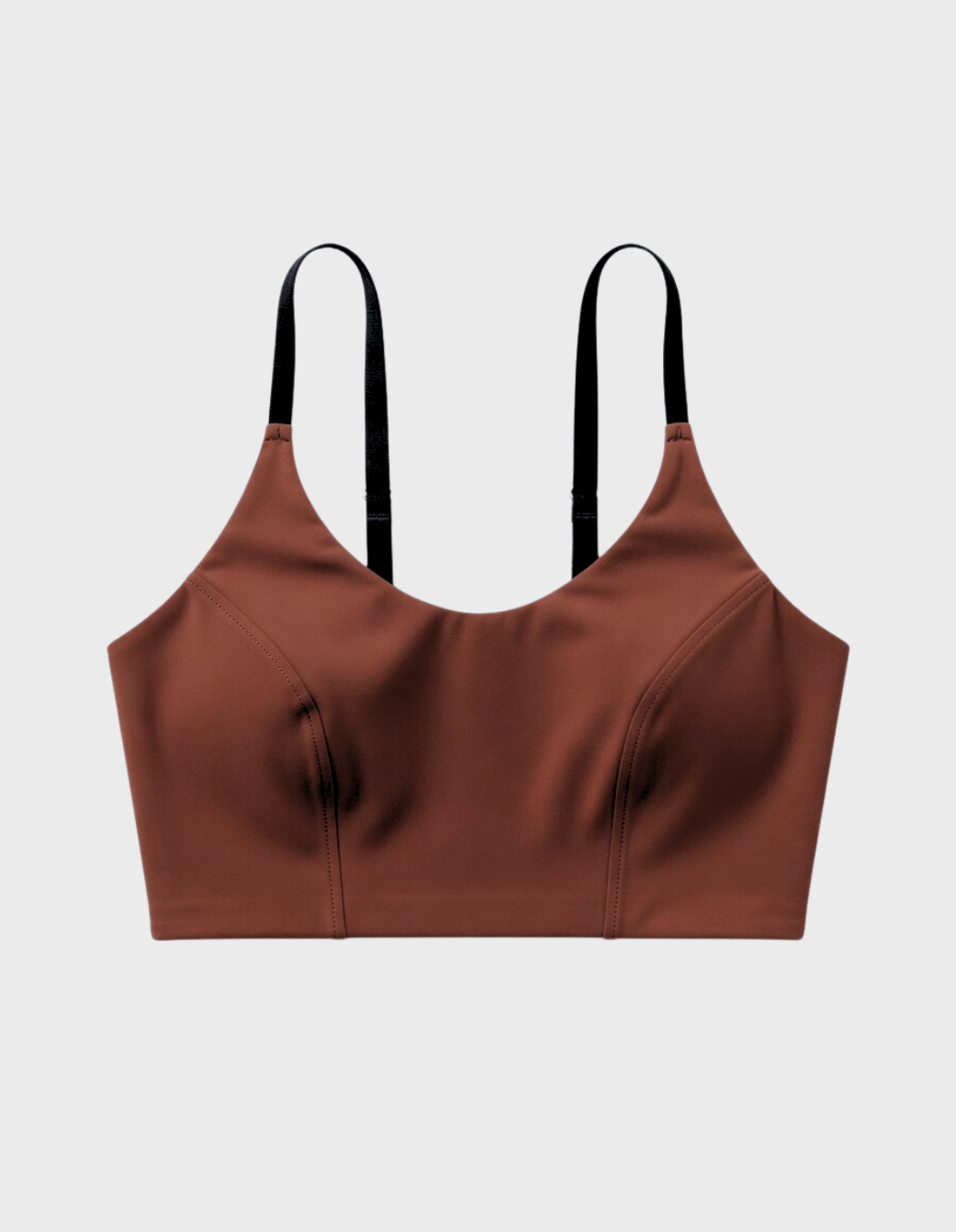 Kiseau bralette in terra cotta — sustainable women's lingerie made from Icelandic seaweed-infused organic cotton, flat lay front view