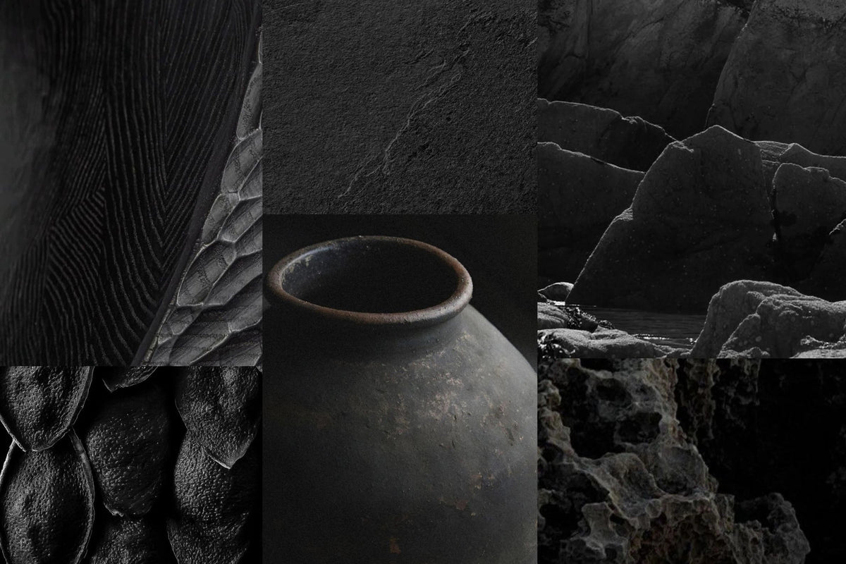 Kiseau Charcoal colour story, muted depth, earthy undertones, sustainable women's underwear