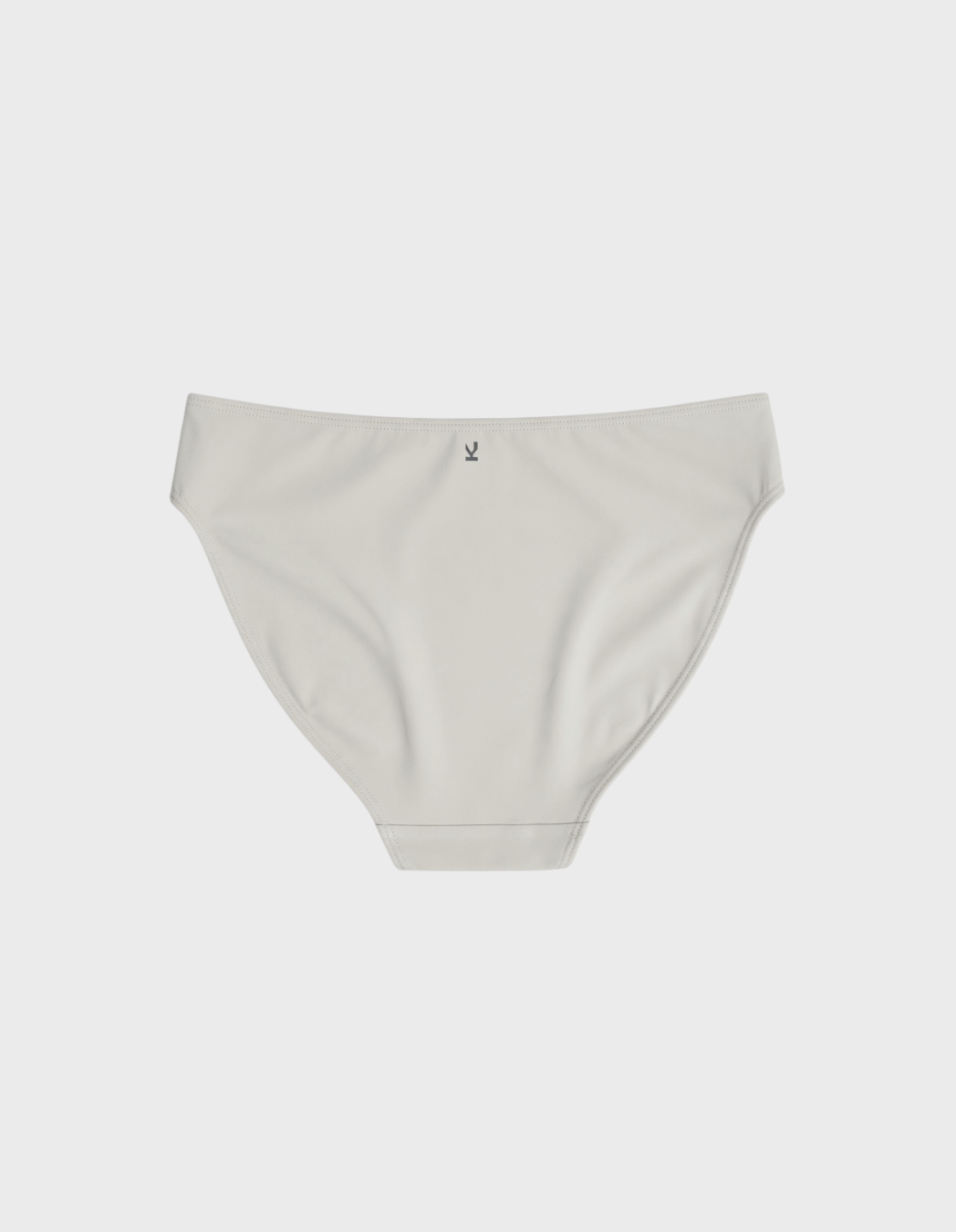 Kiseau cheeky bikini underwear in natural undyed beige — sustainable women's underwear made from Icelandic seaweed-infused organic cotton, flat lay back view