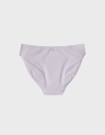 Kiseau cheeky bikini underwear in peony pink — sustainable women's underwear made from Icelandic seaweed-infused organic cotton, flat lay back view
