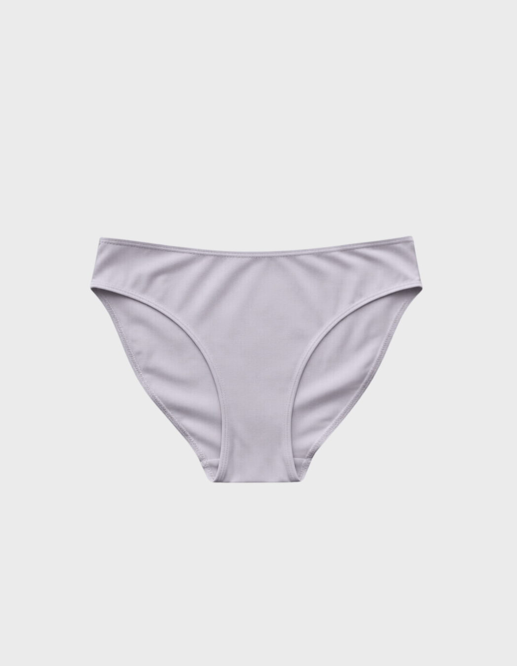 Kiseau cheeky bikini underwear in peony pink — sustainable women's underwear made from Icelandic seaweed-infused organic cotton, flat lay front view