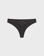Kiseau classic thong underwear in charcoal — sustainable women's underwear made from Icelandic seaweed-infused organic cotton, flat lay back view