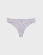 Kiseau classic thong underwear in peony pink — sustainable women's underwear made from Icelandic seaweed-infused organic cotton, flat lay back view