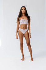 Kiseau Peony Pink Classic Thong front view — seaweed-infused organic cotton underwear