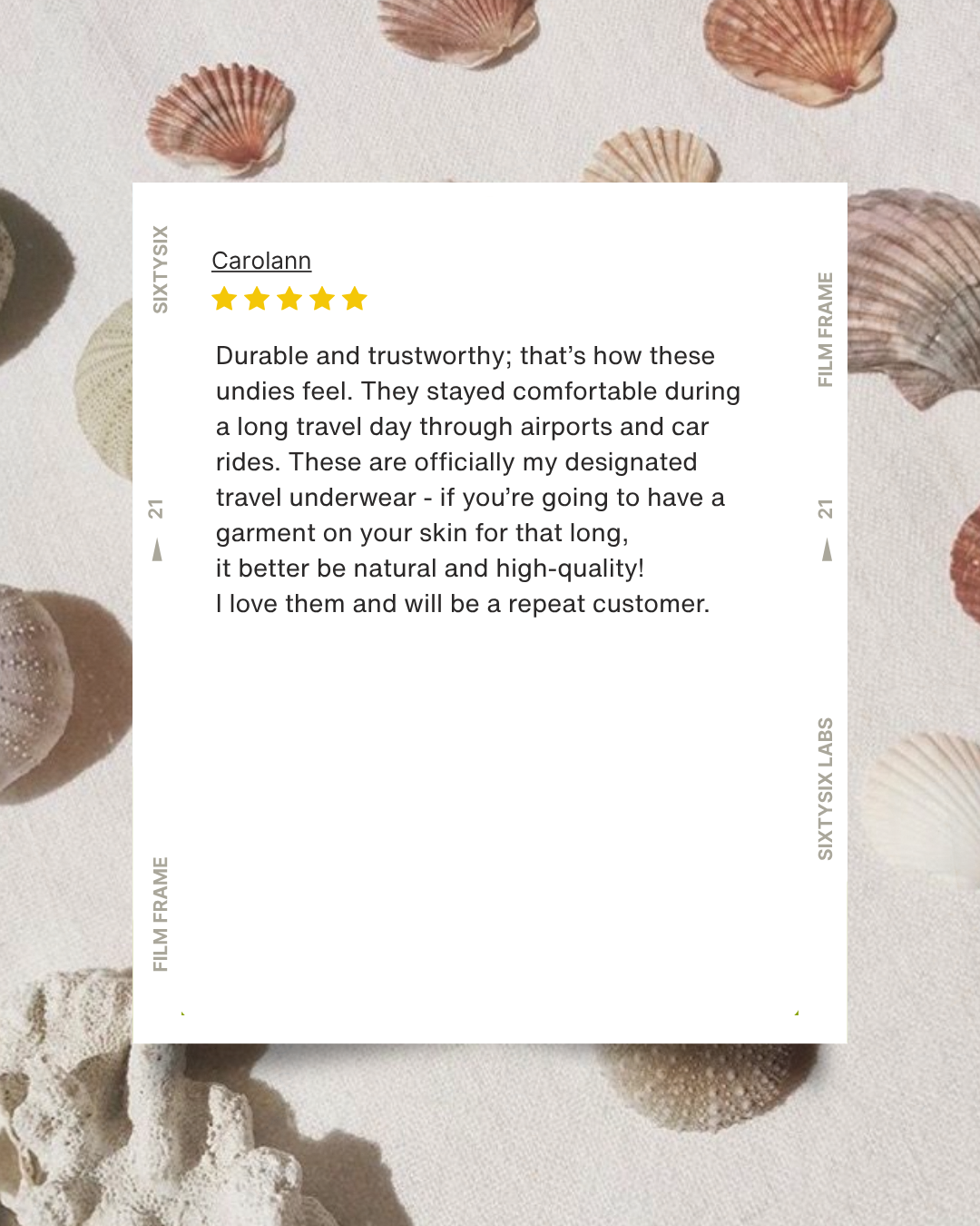 Happy customer holding Kiseau Organic Cotton & Icelandic Seaweed Undies packaging, sharing positive feedback on comfort and quality.