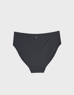 Kiseau high waist brief underwear in charcoal — sustainable women's underwear made from Icelandic seaweed-infused organic cotton, flat lay back view