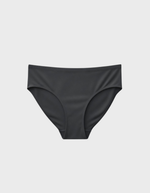 Kiseau high waist brief underwear in charcoal — sustainable women's underwear made from Icelandic seaweed-infused organic cotton, flat lay front view