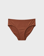 Kiseau high waist brief underwear in terra cotta — sustainable women's underwear made from Icelandic seaweed-infused organic cotton, flat lay front view