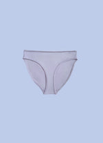 Kiseau women’s organic cotton bikini underwear, eco-friendly and skin-soothing, front view flat lay.