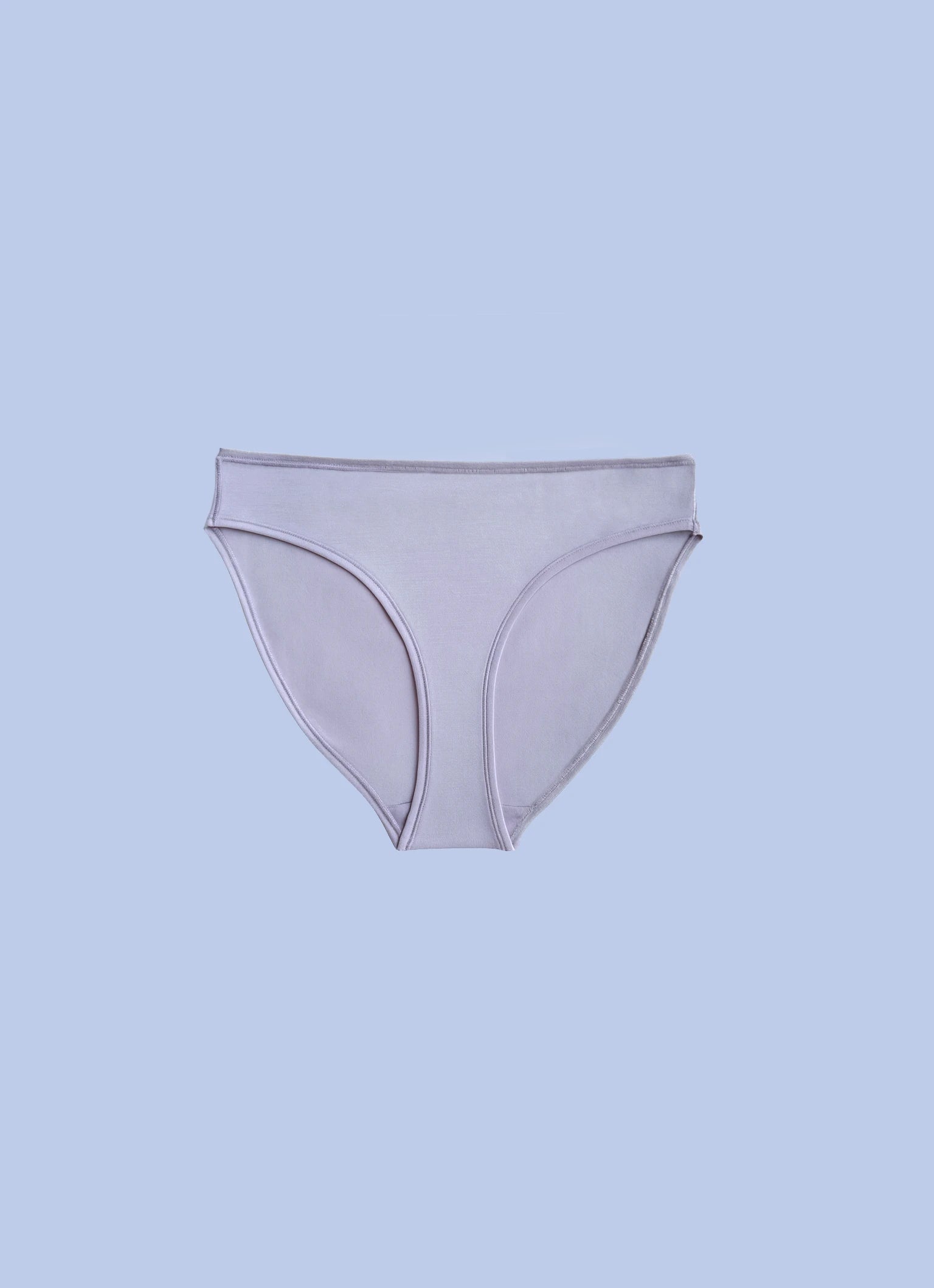 Kiseau women’s organic cotton bikini underwear, eco-friendly and skin-soothing, front view flat lay.