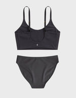 Kiseau Charcoal Everyday Bralette and Cheeky Bikini, back view
