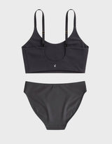 Kiseau Charcoal Everyday Bralette and Cheeky Bikini, back view