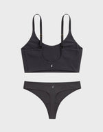 Kiseau Charcoal Everyday Bralette and Classic Thong, back view