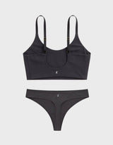 Kiseau Charcoal Everyday Bralette and Classic Thong, back view