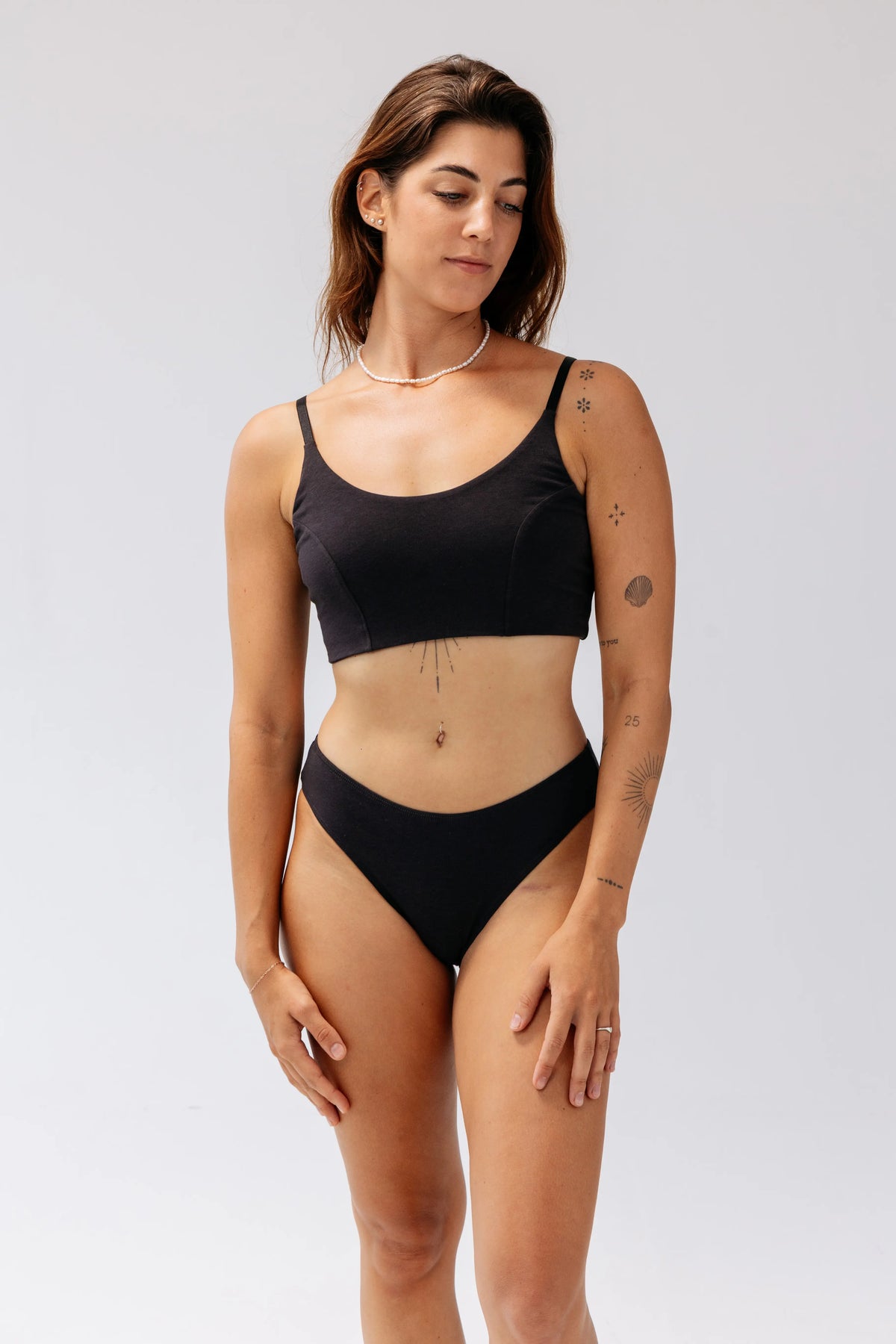 Bralette + 1 Pair · Cheeky Bikini · Charcoal