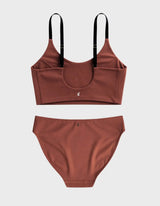 Kiseau Terra Cotta Everyday Bralette and Cheeky Bikini, back view