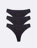 Three Kiseau Classic Thongs in Charcoal, front view, organic cotton