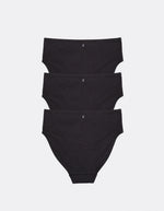 Three Kiseau High Waist Briefs in Charcoal, back view, organic cotton